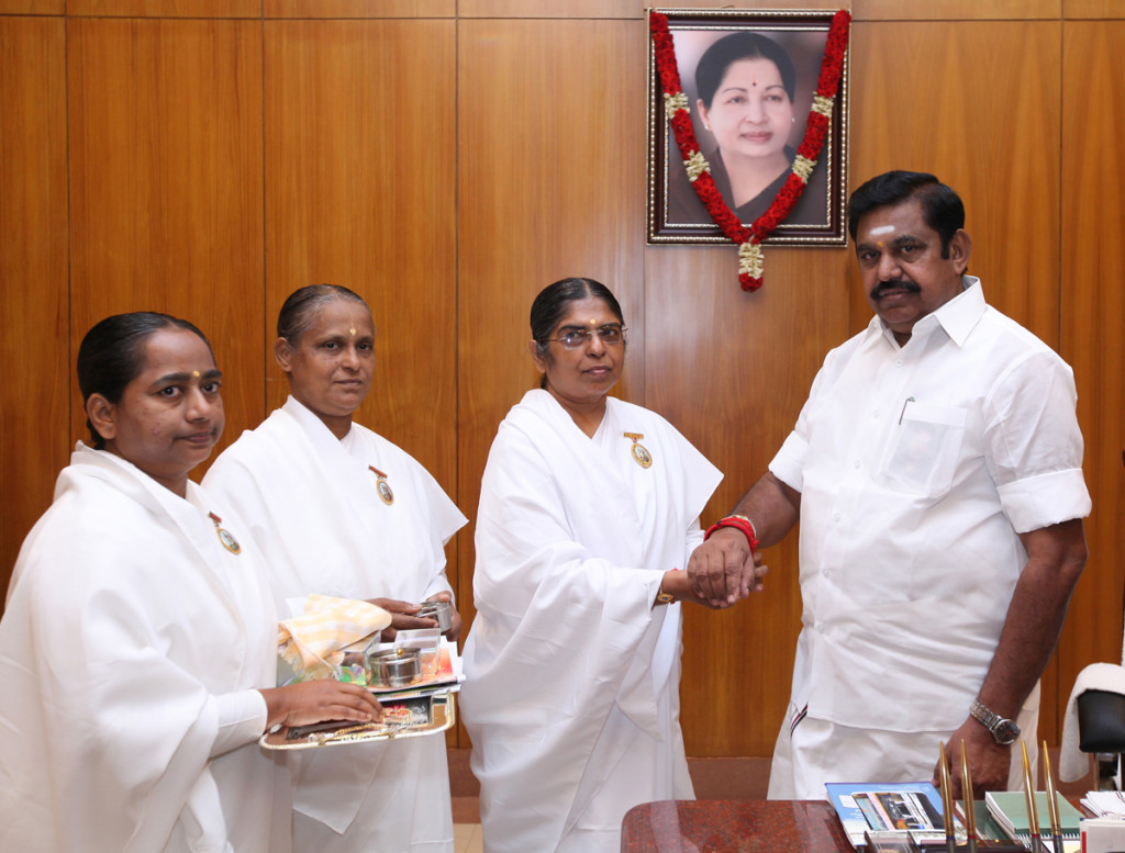 Chennai - ​Tying Rakhi to Chief Minister of Tamilnadu -​ Hon'ble Edappadi K. Palaniswami.